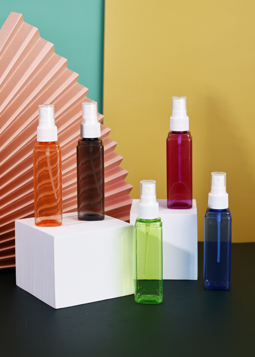 60ml PET farebná priehľadná štvorcová fľaša