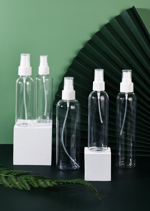 60-200ml PET číra okrúhla fľaša s rozprašovačom