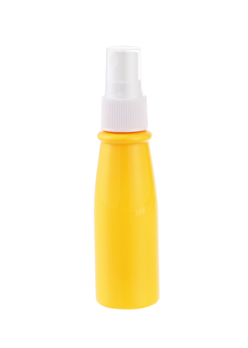60ml kónická fľaša s rozprašovačom v skutočnej farbe PET fľaša na dezinfekciu alkoholu