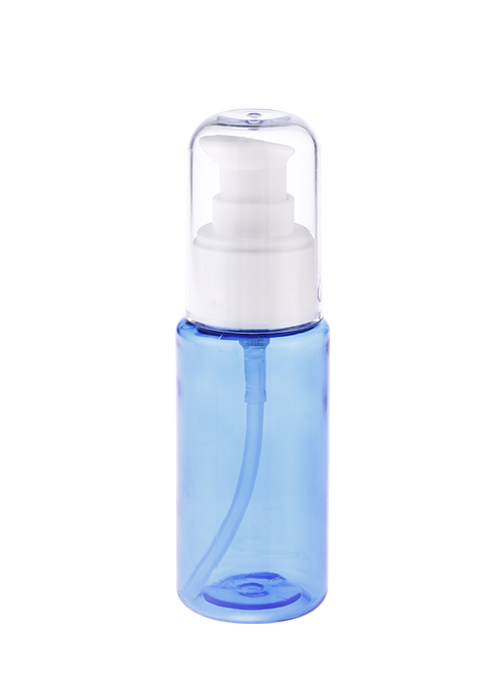 60 ml farebná priehľadná PET valcová fľaša s rozprašovačom