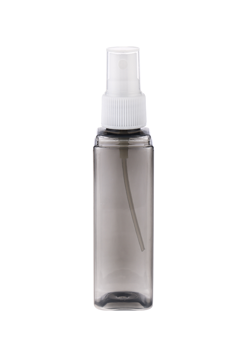 60 ml farebná transparentná PET sprejová hranatá fľaša