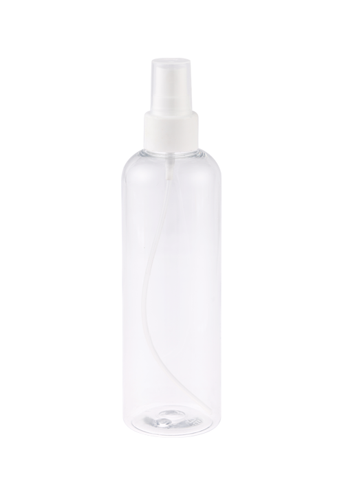 100-200ml PET číra okrúhla fľaša s rozprašovačom