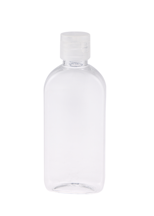 60-100 ml PET oválne ploché gélové mlieko fľaša s flip top fľašou na dezinfekciu rúk
