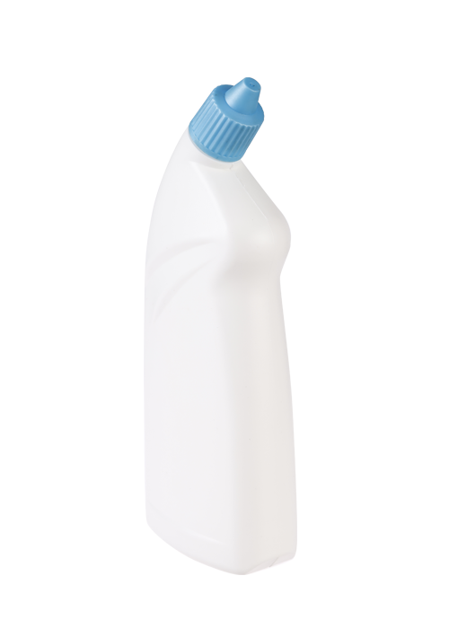 600-700ml PE fľaša na čistiaci prostriedok so šikmými ústami na čistenie tekutého dezinfekčného prostriedku na toaletu