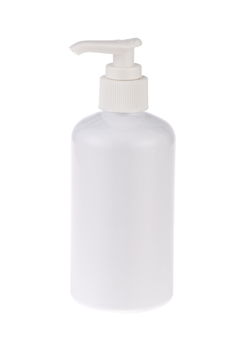 300 ml biela PE fľaša s pumpičkou na mlieko