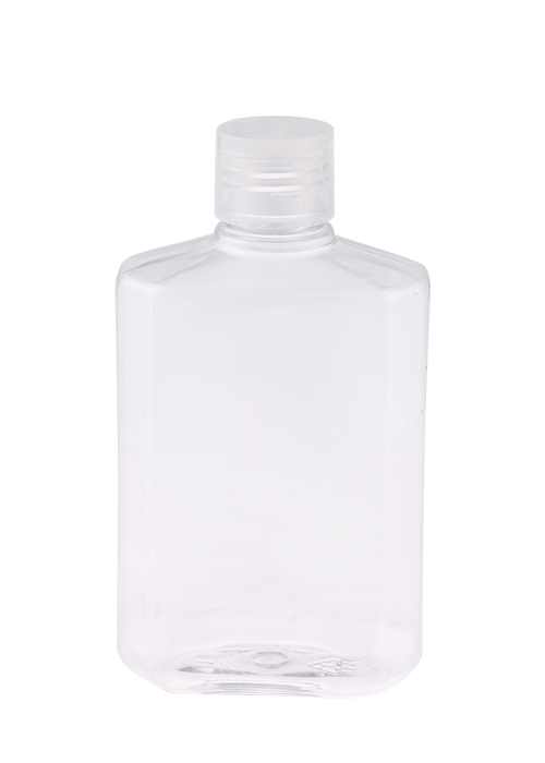 250 ml PET priehľadná osemhranná fľaša s preklápacím uzáverom